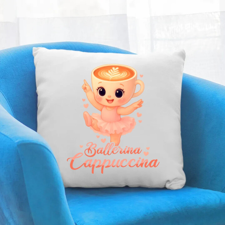 Cappuccina Ballerina Baby V2 - Italian Brainrot - balerína šálek - dětské tričko s potiskem - polštář s potiskem