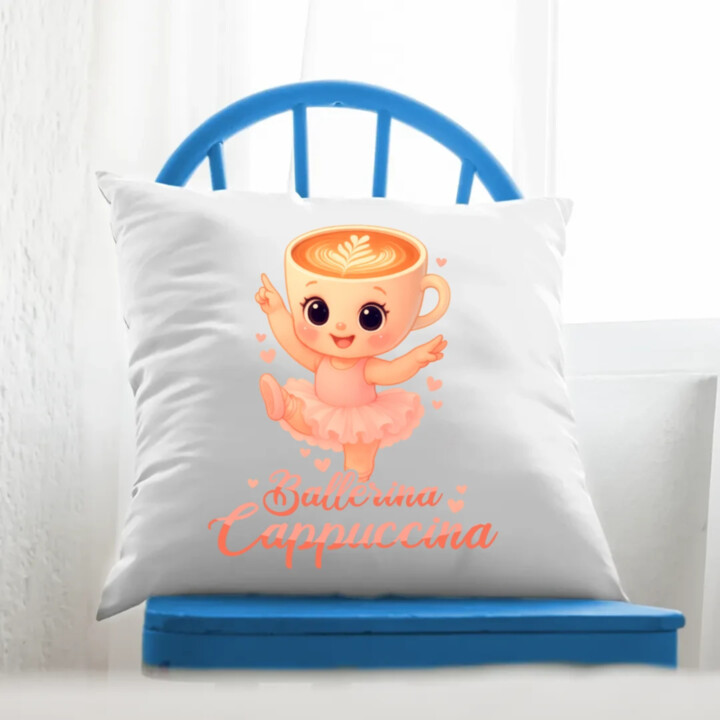 Cappuccina Ballerina Baby V2 - Italian Brainrot - balerína šálek - dětské tričko s potiskem - polštář s potiskem