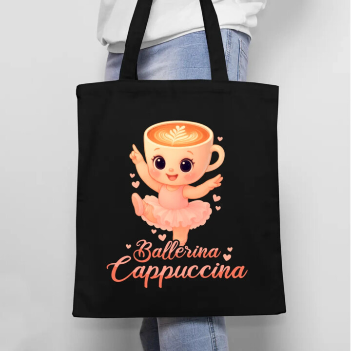 Cappuccina Ballerina Baby V2 - Italian Brainrot - balerína šálek - dětské tričko s potiskem - taška s potiskem