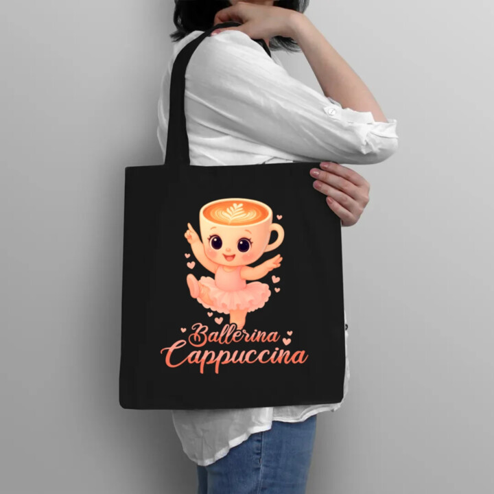 Cappuccina Ballerina Baby V2 - Italian Brainrot - balerína šálek - dětské tričko s potiskem - taška s potiskem