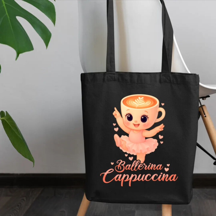 Cappuccina Ballerina Baby V2 - Italian Brainrot - balerína šálek - dětské tričko s potiskem - taška s potiskem