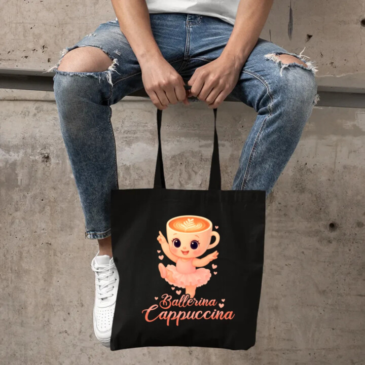 Cappuccina Ballerina Baby V2 - Italian Brainrot - balerína šálek - dětské tričko s potiskem - taška s potiskem