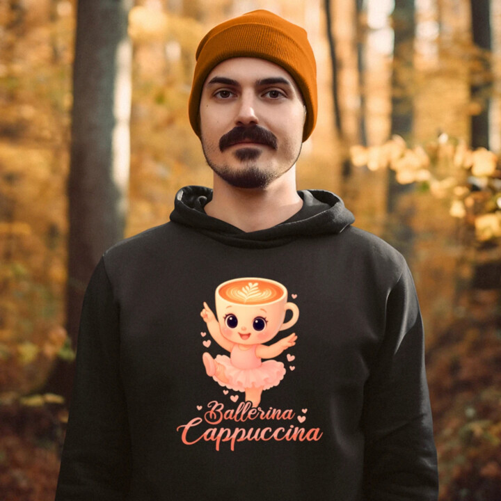 Cappuccina Ballerina Baby V2 - Italian Brainrot - balerína šálek - dětské tričko s potiskem - pánská mikina s potiskem