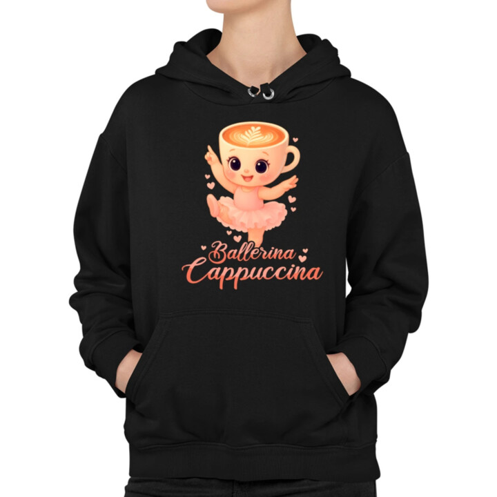 Cappuccina Ballerina Baby V2 - Italian Brainrot - balerína šálek - dětské tričko s potiskem - dámská mikina s potiskem