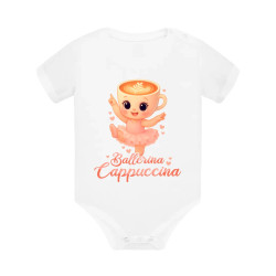 Cappuccina Ballerina Baby V2 - Italian Brainrot - balerína šálek - dětské tričko s potiskem - dětské body s potiskem