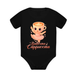 Cappuccina Ballerina Baby V2 - Italian Brainrot - balerína šálek - dětské tričko s potiskem - dětské body s potiskem