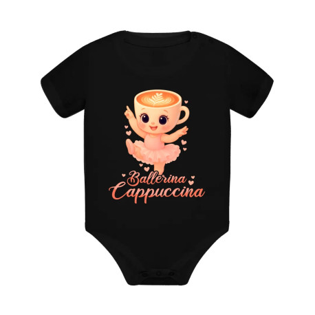 Cappuccina Ballerina Baby V2 - Italian Brainrot - balerína šálek - dětské tričko s potiskem - dětské body s potiskem