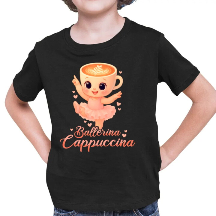 Cappuccina Ballerina Baby V2 - Italian Brainrot - balerína šálek - dětské tričko s potiskem - dětské tričko s potiskem
