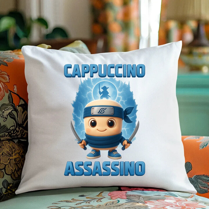Cappuccino Assassino Baby - Italian Brainrot - ninja kelímek - polštář s potiskem