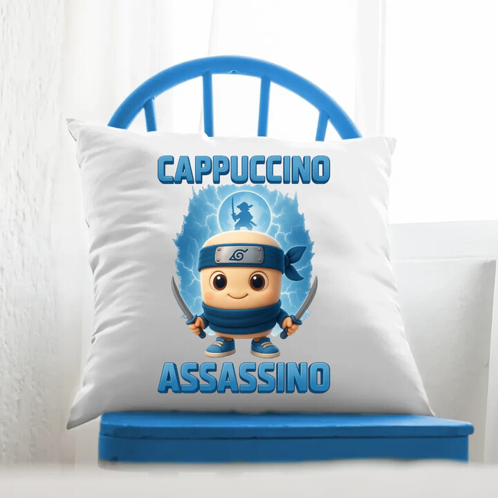 Cappuccino Assassino Baby - Italian Brainrot - ninja kelímek - polštář s potiskem