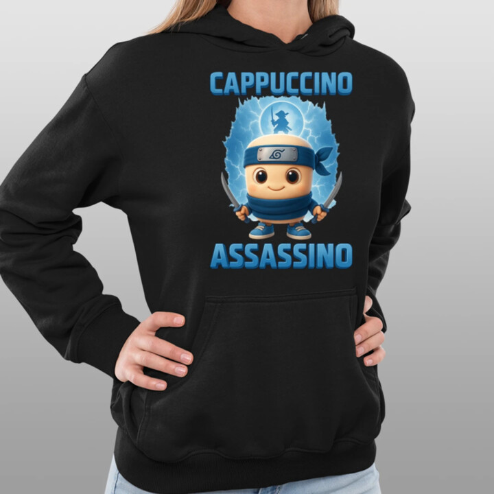Cappuccino Assassino Baby - Italian Brainrot - ninja kelímek - dámská mikina s potiskem