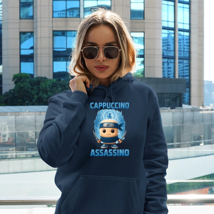 Cappuccino Assassino Baby - Italian Brainrot - ninja kelímek - dámská mikina s potiskem