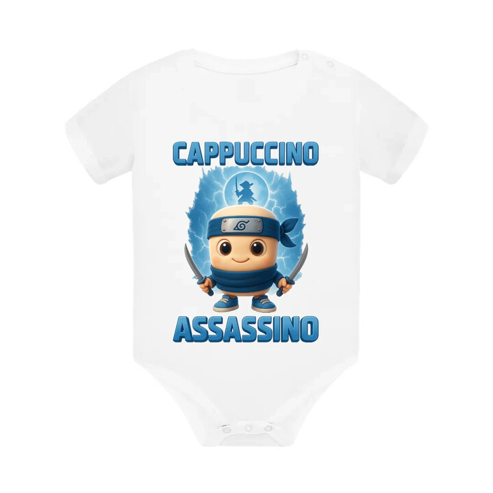 Cappuccino Assassino Baby - Italian Brainrot - ninja kelímek - dětské body s potiskem