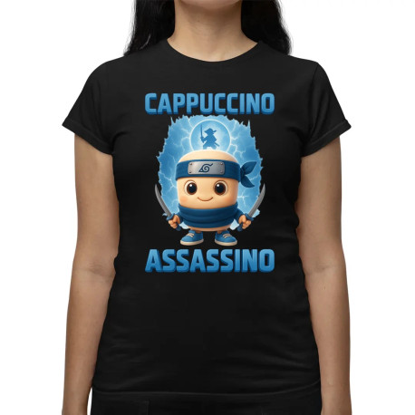 Cappuccino Assassino Baby - Italian Brainrot - ninja kelímek  - dámské tričko s potiskem
