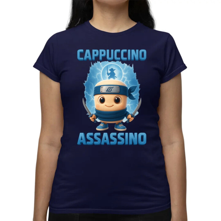 Cappuccino Assassino Baby - Italian Brainrot - ninja kelímek  - dámské tričko s potiskem