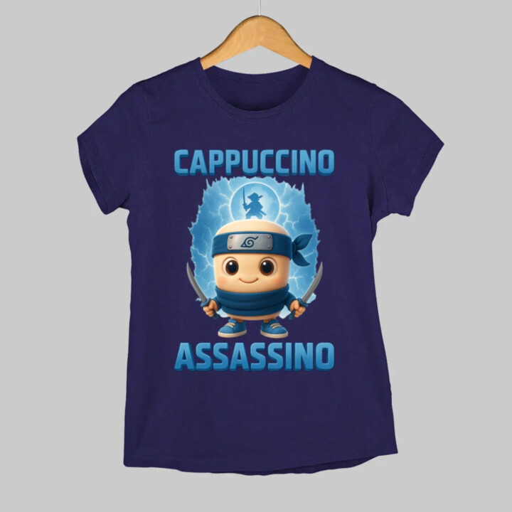 Cappuccino Assassino Baby - Italian Brainrot - ninja kelímek  - dámské tričko s potiskem