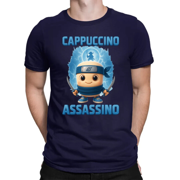 Cappuccino Assassino Baby - Italian Brainrot - ninja kelímek - pánské tričko s potiskem