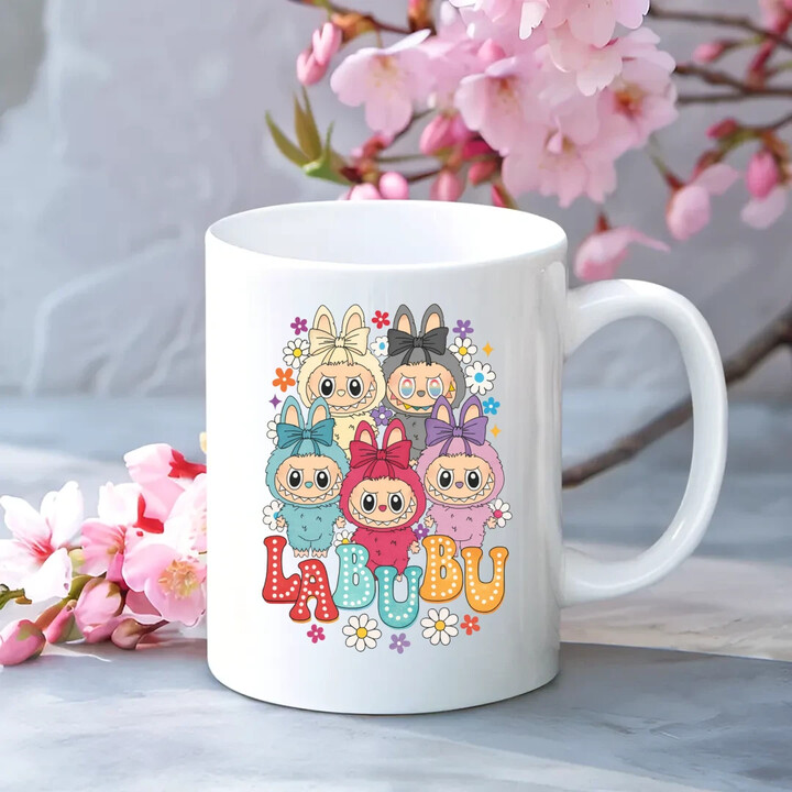 Panenky Bubu různé barvy - dárek pro fanoušky Labubu - hrnek s potiskem