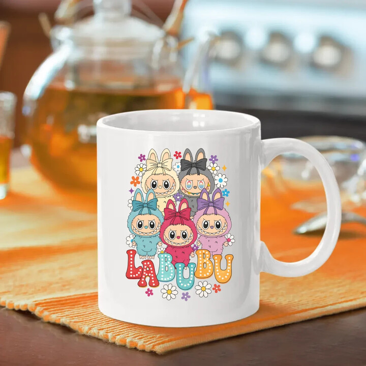 Panenky Bubu různé barvy - dárek pro fanoušky Labubu - hrnek s potiskem