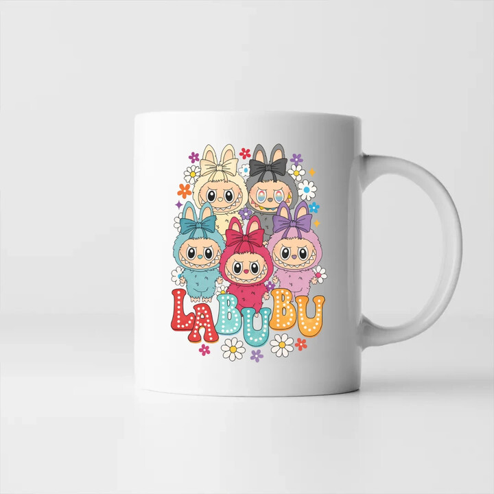 Panenky Bubu různé barvy - dárek pro fanoušky Labubu - hrnek s potiskem