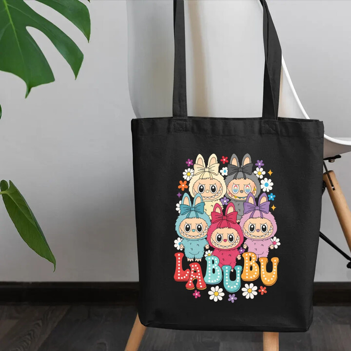 Panenky Bubu různé barvy - dárek pro fanoušky Labubu - taška s potiskem
