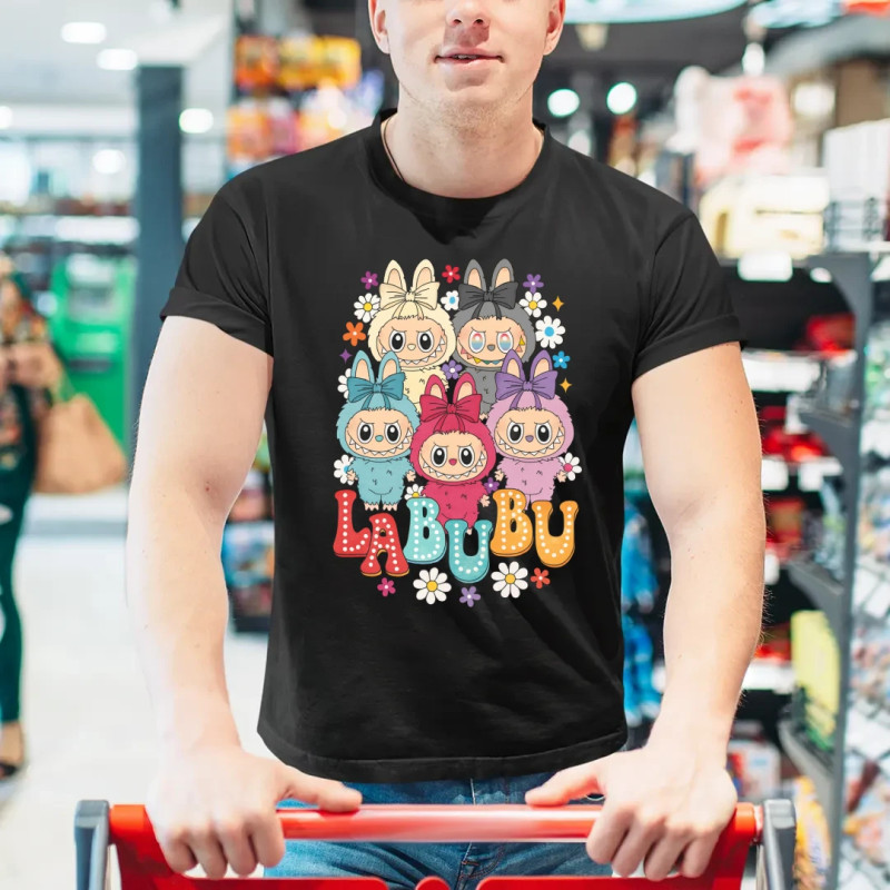 Panenky Bubu různé barvy - pánské tričko s potiskem, Labubu dárek