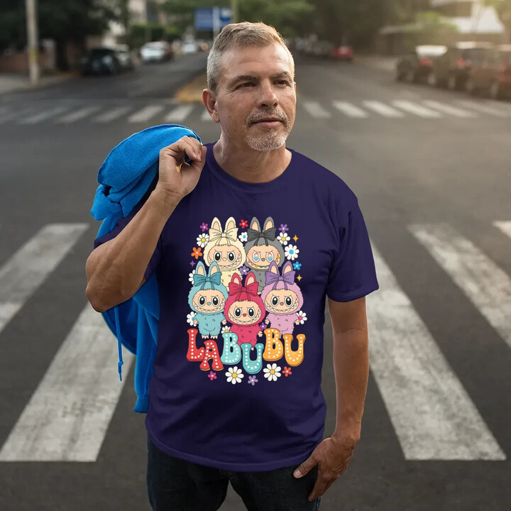 Panenky Bubu různé barvy - dárek pro fanoušky Labubu - pánské tričko s potiskem