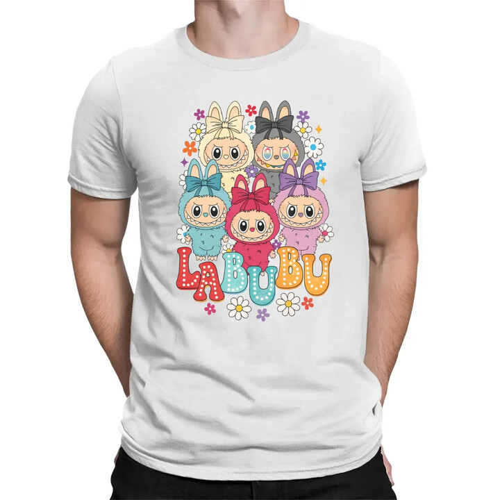 Panenky Bubu různé barvy - dárek pro fanoušky Labubu - pánské tričko s potiskem
