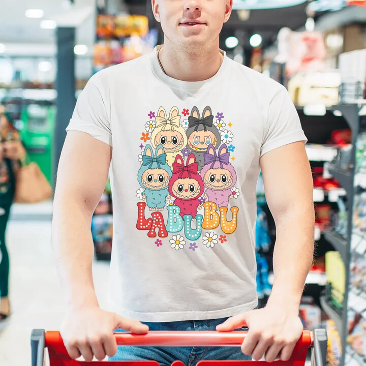 Panenky Bubu různé barvy - dárek pro fanoušky Labubu - pánské tričko s potiskem