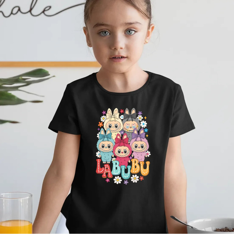 Panenky Bubu různé barvy - dětské tričko s potiskem, Labubu dárek pro fanoušky