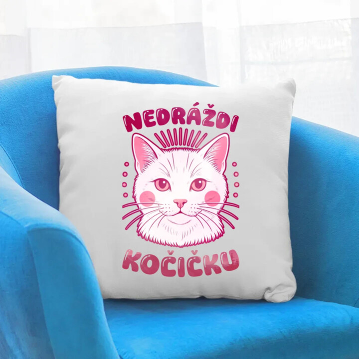 Nedráždi kočičku - polštář s potiskem