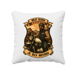 Moje hudba je řev motoru V2 - polštář s potiskem