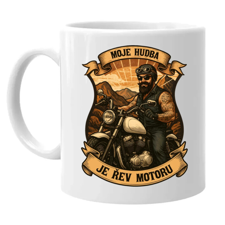 Moje hudba je řev motoru V2 - hrnek s potiskem