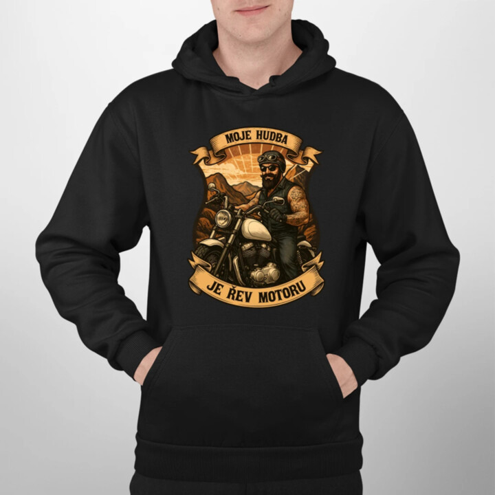 Moje hudba je řev motoru V2 - pánská mikina s potiskem