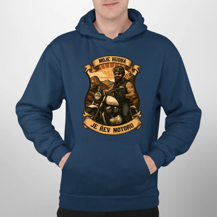 Moje hudba je řev motoru V2 - pánská mikina s potiskem
