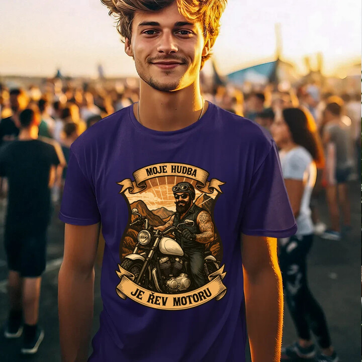 Moje hudba je řev motoru V2 - pánské tričko s potiskem