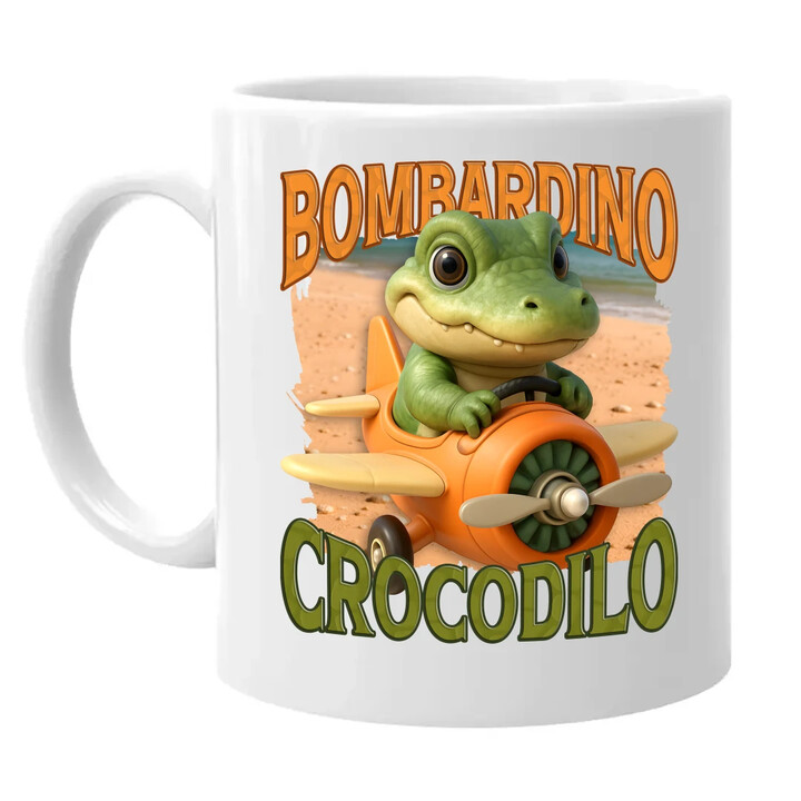 Baby Bombardino Crocodilo - Italian Brainrot - krokodýl bombardér - hrnek s potiskem