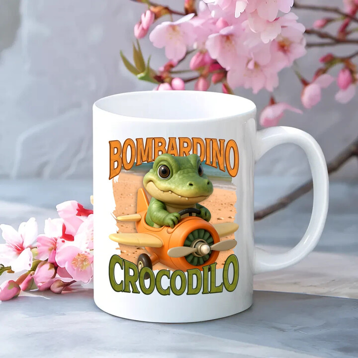 Baby Bombardino Crocodilo - Italian Brainrot - krokodýl bombardér - hrnek s potiskem