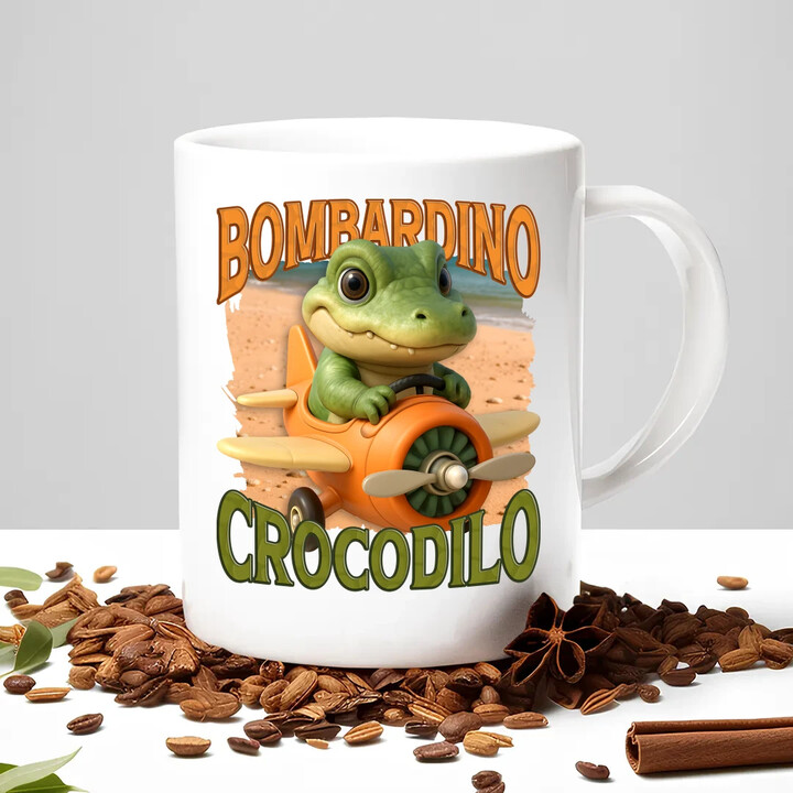 Baby Bombardino Crocodilo - Italian Brainrot - krokodýl bombardér - hrnek s potiskem