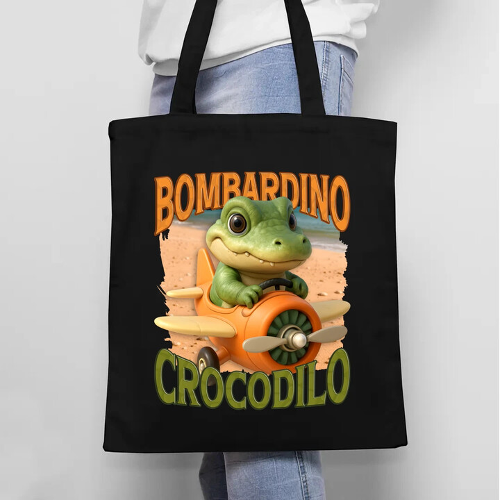 Baby Bombardino Crocodilo - Italian Brainrot - krokodýl bombardér - taška s potiskem