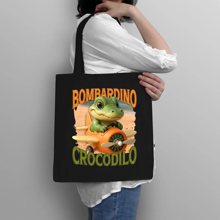 Baby Bombardino Crocodilo - Italian Brainrot - krokodýl bombardér - taška s potiskem