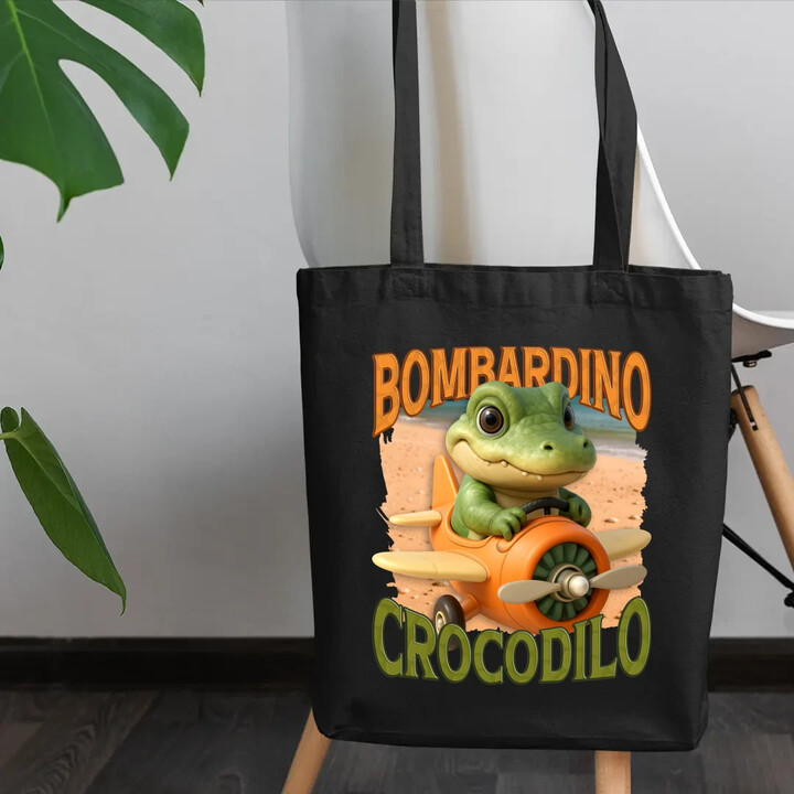 Baby Bombardino Crocodilo - Italian Brainrot - krokodýl bombardér - taška s potiskem