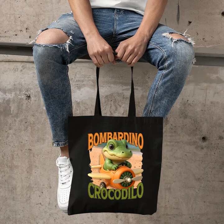 Baby Bombardino Crocodilo - Italian Brainrot - krokodýl bombardér - taška s potiskem