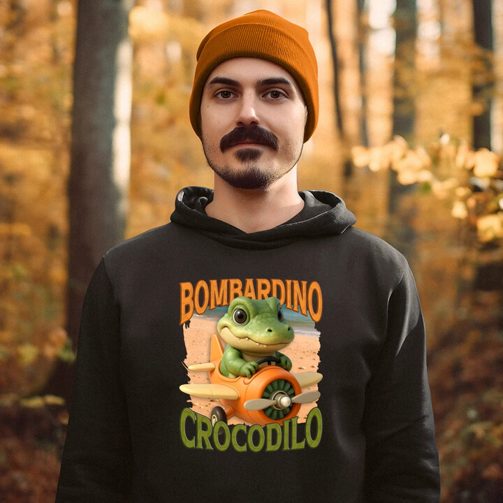 Baby Bombardino Crocodilo - Italian Brainrot - krokodýl bombardér - pánská mikina s potiskem