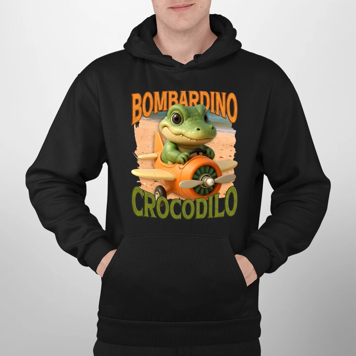 Baby Bombardino Crocodilo - Italian Brainrot - krokodýl bombardér - pánská mikina s potiskem