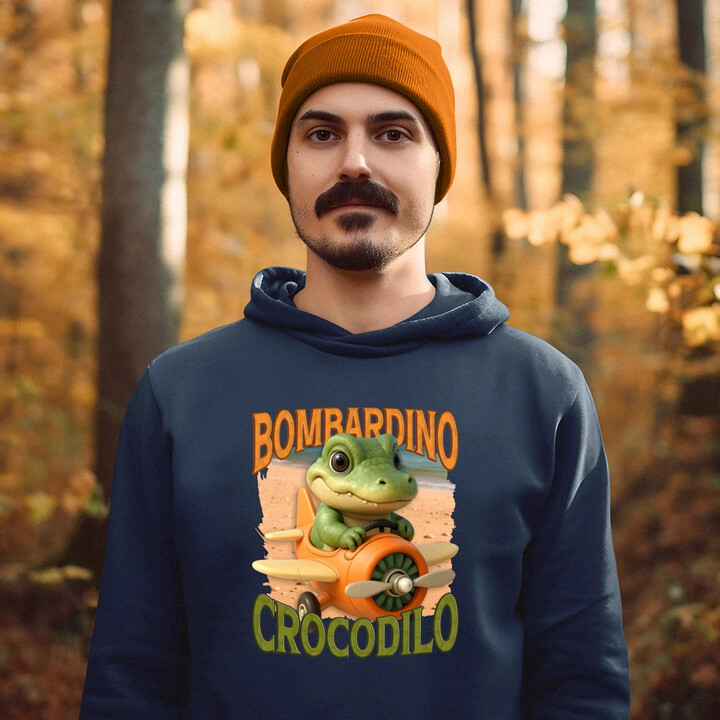 Baby Bombardino Crocodilo - Italian Brainrot - krokodýl bombardér - pánská mikina s potiskem