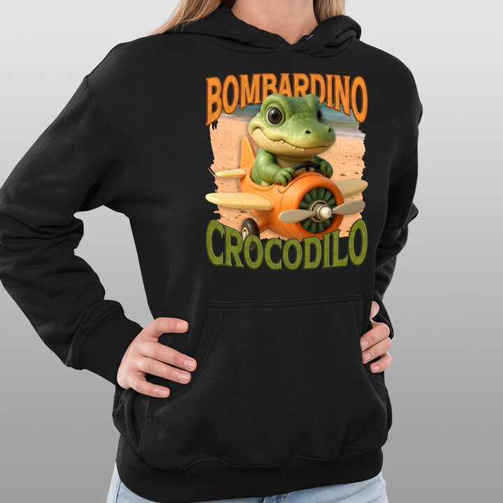 Baby Bombardino Crocodilo - Italian Brainrot - krokodýl bombardér - dámská mikina s potiskem