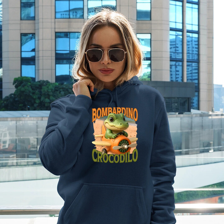 Baby Bombardino Crocodilo - Italian Brainrot - krokodýl bombardér - dámská mikina s potiskem