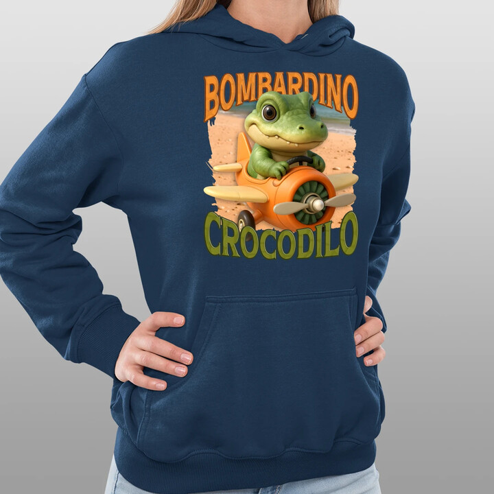Baby Bombardino Crocodilo - Italian Brainrot - krokodýl bombardér - dámská mikina s potiskem