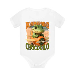 Baby Bombardino Crocodilo - Italian Brainrot - krokodýl bombardér - dětské body s potiskem